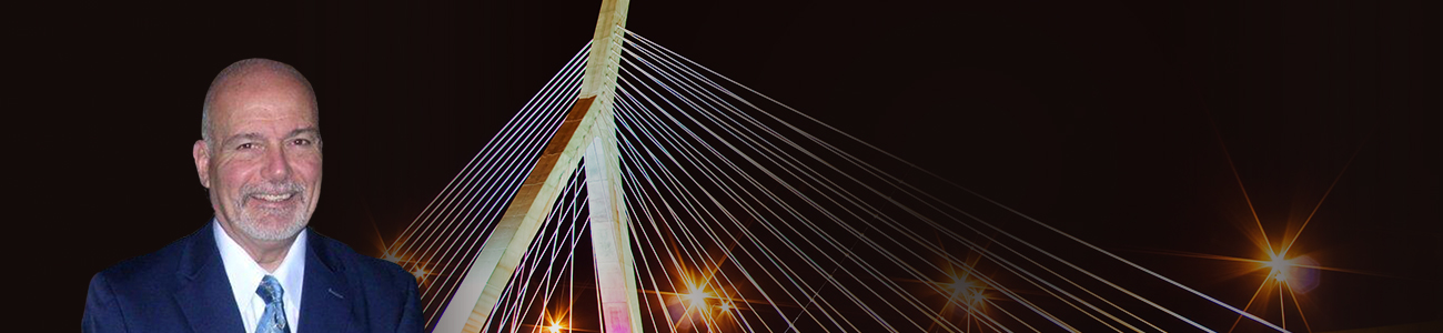 Picture of Robert D. Lewin with The Zakim Bridge behind